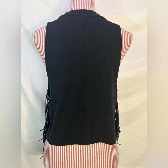 Urban Outfitters Black Top Fringe Dragon Indie Grunge Alternative NWT Size Small - Picture 7 of 11